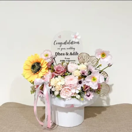 Bloom Box Akrilik Ucapan Wedding Lombok Barat